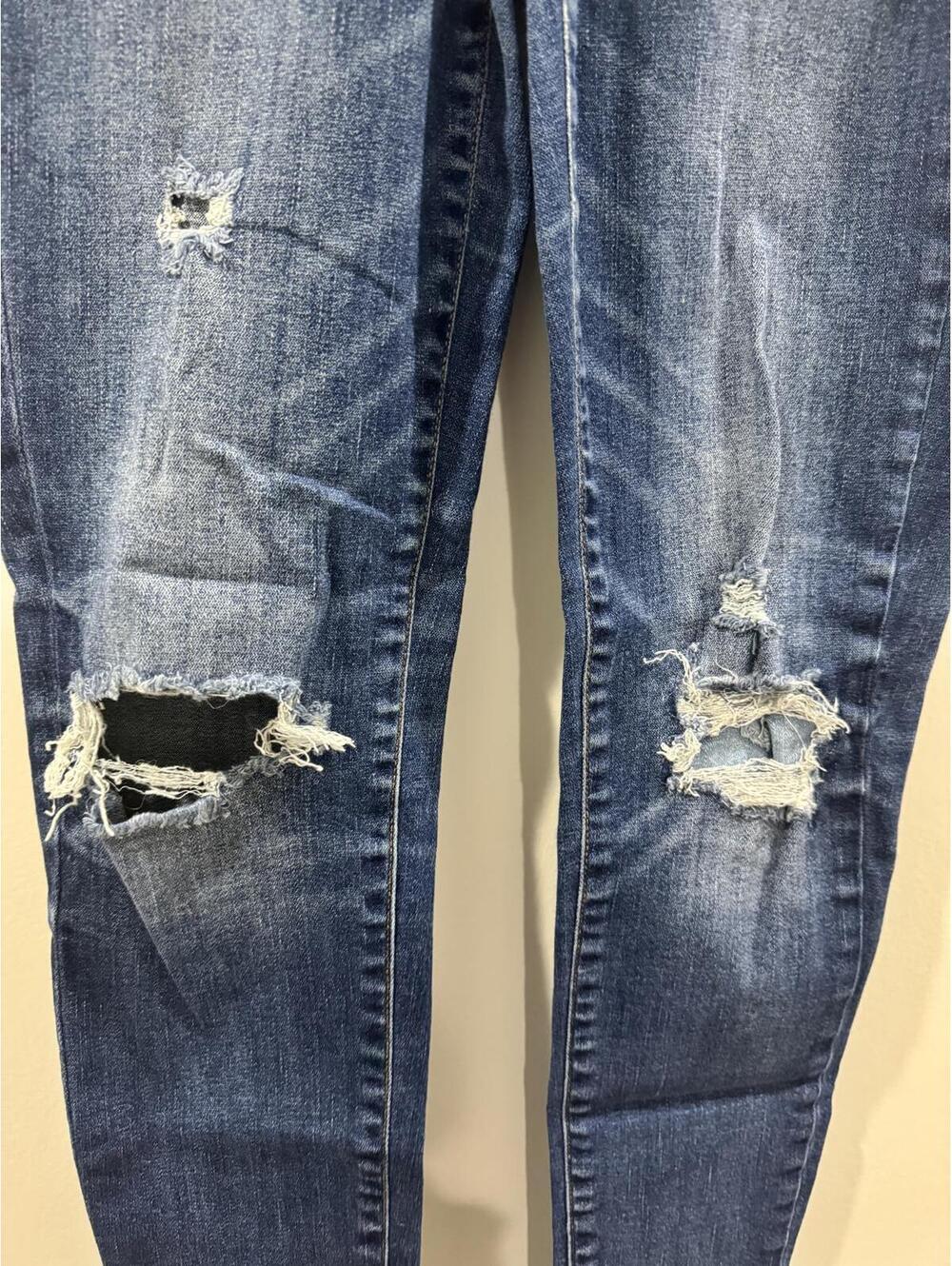 American Eagle Highest Rise Distressed Jegging Jeans Size 4 Blue Wash - Picture 3 of 9